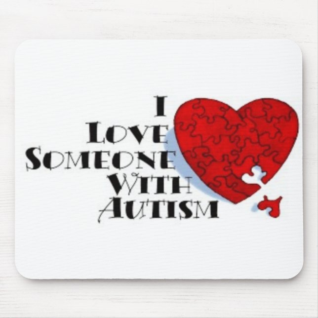 I Love Someone with Autism Mouse Mat (Front)