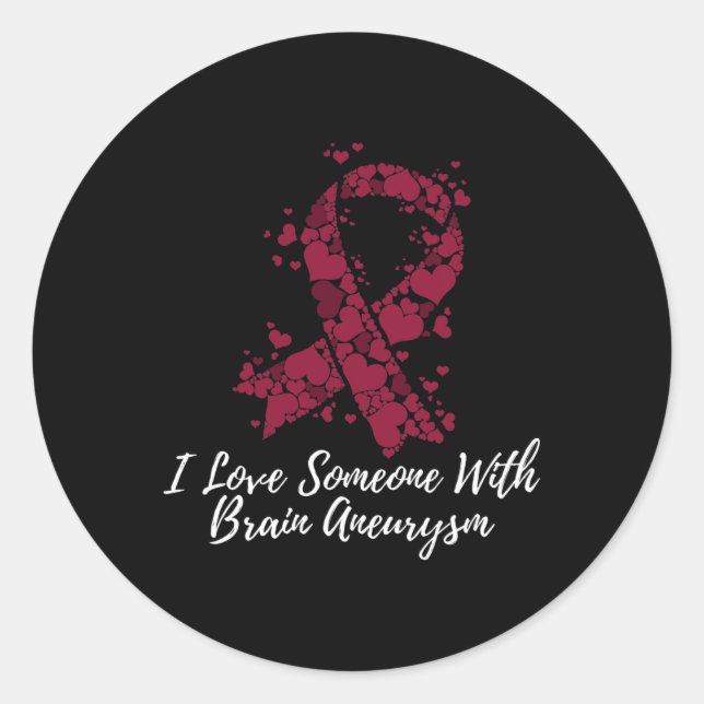 I Love Someone With Brain Aneurysm Awareness  Classic Round Sticker (Front)
