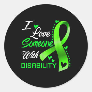 I Love Someone With Disability Awareness Classic Round Sticker