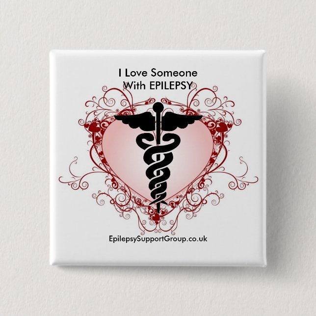 I Love Someone With EPILEPSY 15 Cm Square Badge (Front)