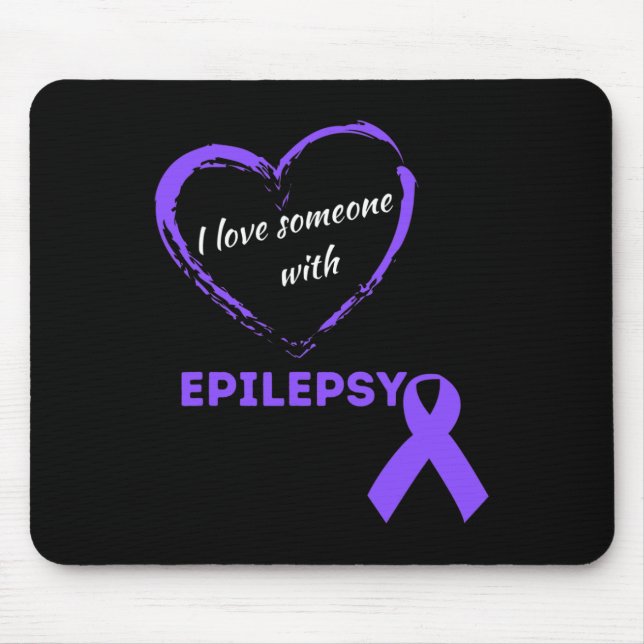 I Love Someone With Epilepsy Purple Awareness Ribb Mouse Mat (Front)