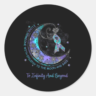 I Love Someone With Epilepsy To The Moon And Back Classic Round Sticker