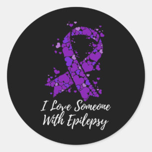 I Love Someone With Fight Epilepsy Awareness Classic Round Sticker