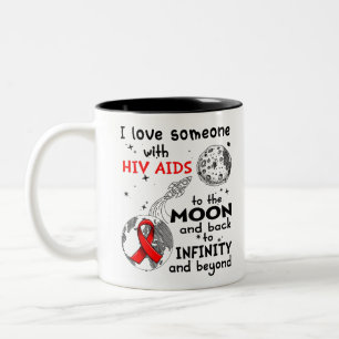 I love Someone with Hiv Aids Awareness Two-Tone Coffee Mug