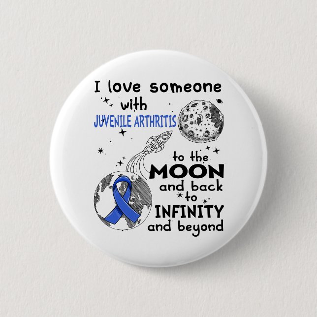 I love Someone with Juvenile Arthritis Awareness 6 Cm Round Badge (Front)