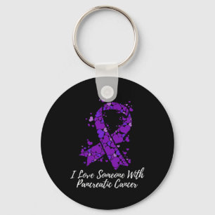 I Love Someone With Pancreatic Cancer Awareness 1 Key Ring