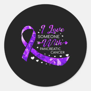 I Love Someone With Pancreatic Cancer Awareness Ri Classic Round Sticker