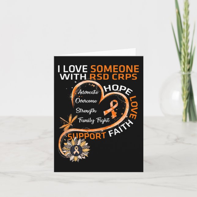 I love Someone With RSD CRPS Awareness Dragonfly S Card (Front)