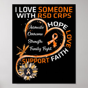 I Love Someone With Rsd Crps Awareness Dragonfly S Poster
