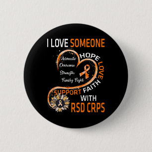 I Love Someone With Rsd Crps Awareness Sunflower 6 Cm Round Badge