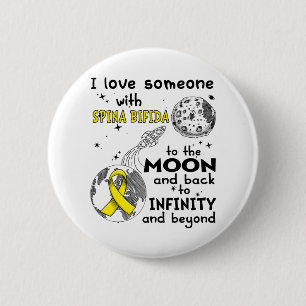 I love Someone with Spina Bifida Awareness 6 Cm Round Badge