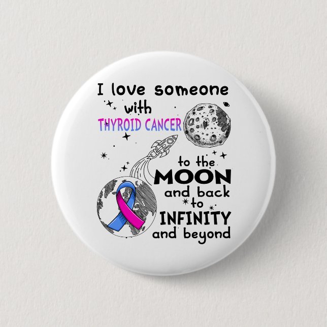 I love Someone with Thyroid Cancer Awareness 6 Cm Round Badge (Front)