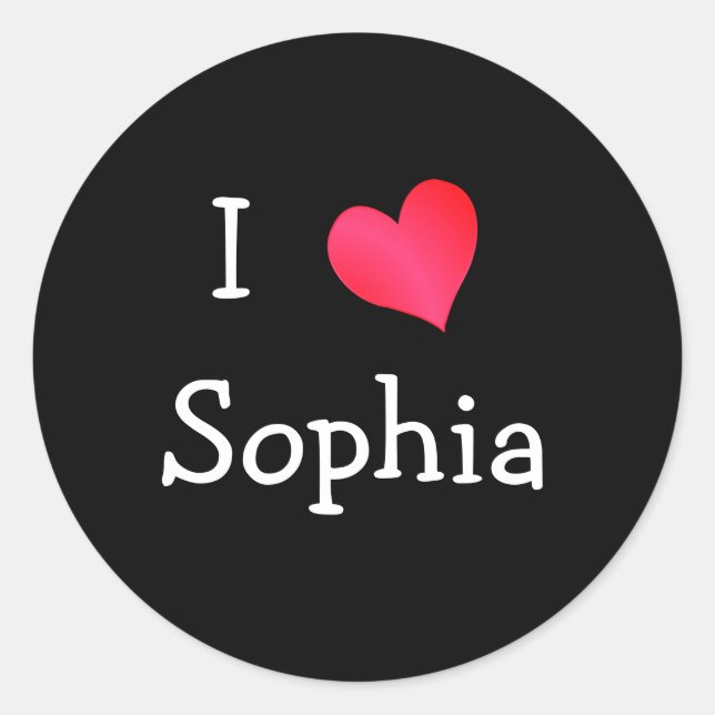I Love Sophia Classic Round Sticker (Front)
