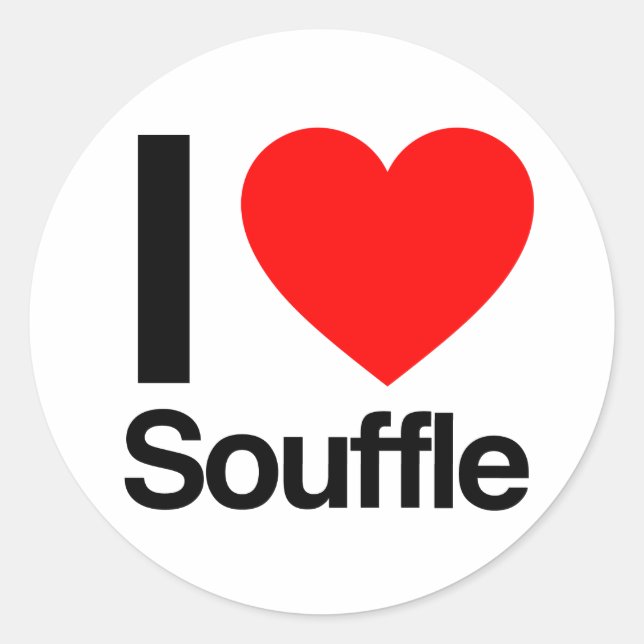 i love souffle classic round sticker (Front)