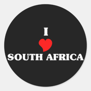 I Love South Africa Classic Round Sticker