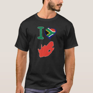I love South Africa S African flag in shape of a h T-Shirt