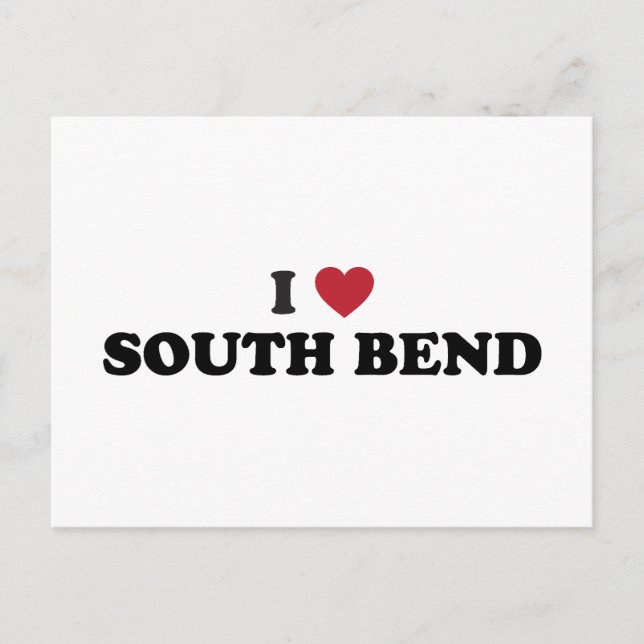 I Love South Bend Indiana Postcard (Front)
