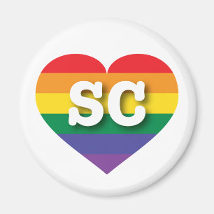 I love South Carolina Gay Pride Rainbow Heart Magnet