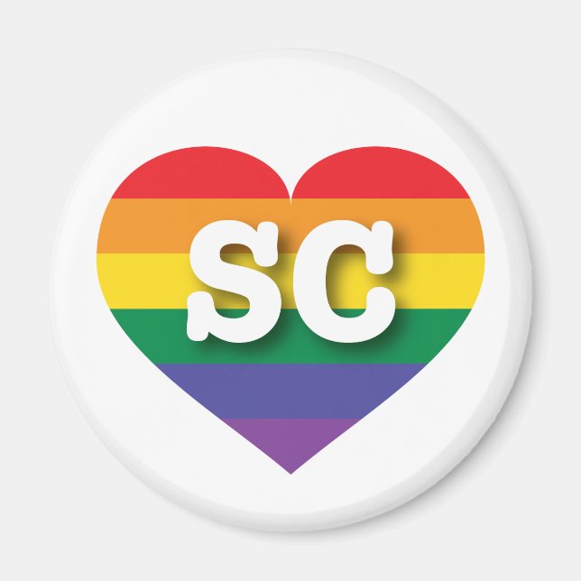 I love South Carolina Gay Pride Rainbow Heart Magnet (Front)