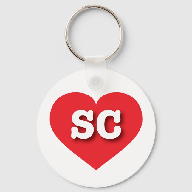 I love South Carolina - SC red heart Key Ring (Front)