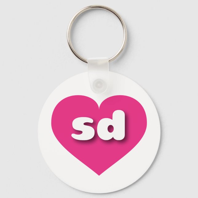 I love South Dakota - sd hot pink heart Key Ring (Front)