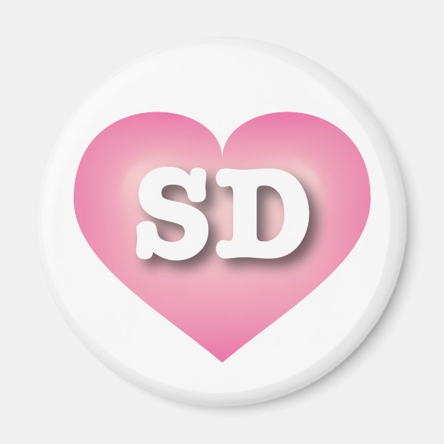 I love South Dakota - SD pink fade heart Magnet (Front)
