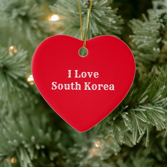 I love South Korea Christmas Ornament (Tree)
