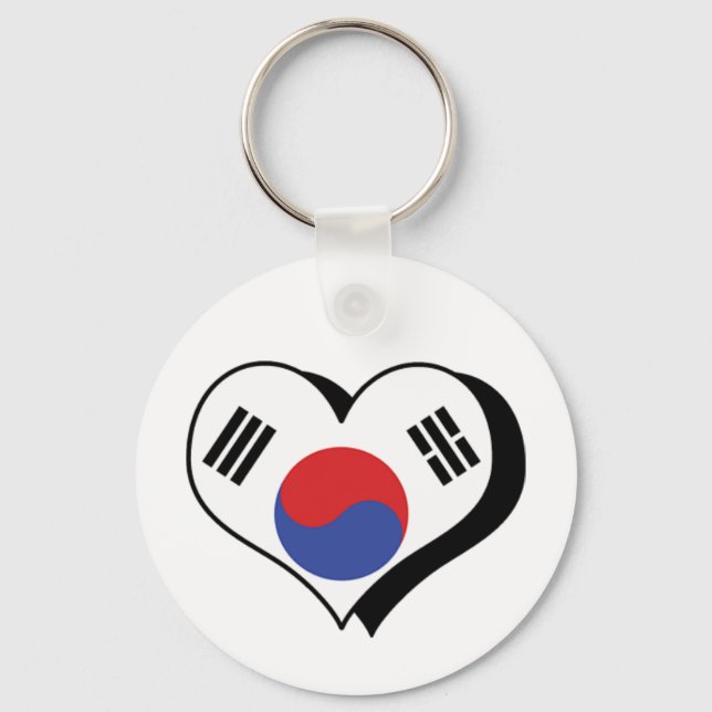 I Love South Korea Keychain (Front)