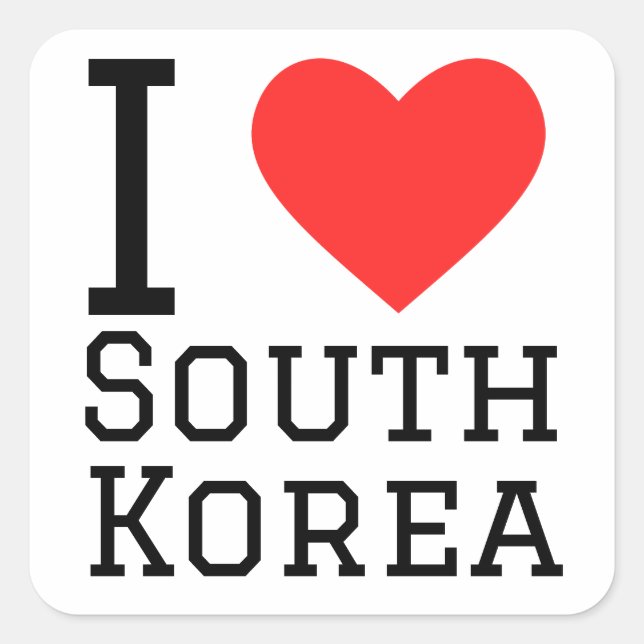 I love South Korea  Square Sticker (Front)
