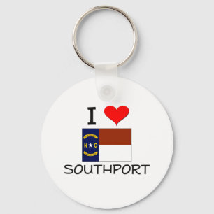 I Love Southport North Carolina Key Ring