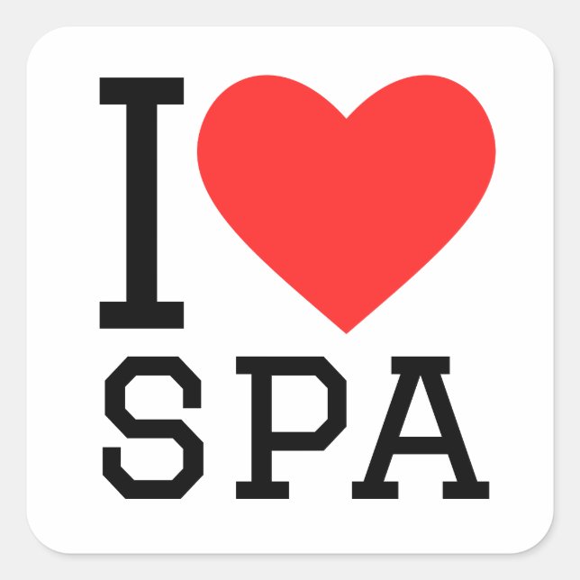 I love spa  square sticker (Front)