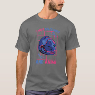I Love Space Dogs And Anime - Cute Kawaii - Manga T-Shirt