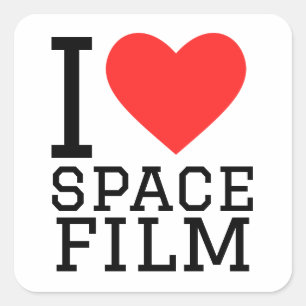 I love space film  square sticker