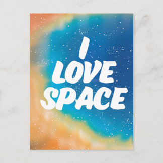 I Love Space Invitation Postcard