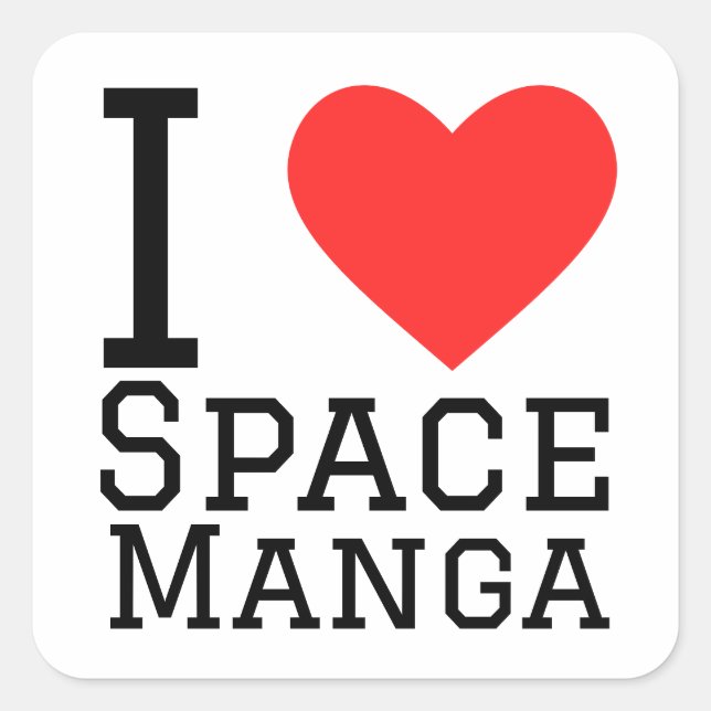 I love space manga square sticker (Front)
