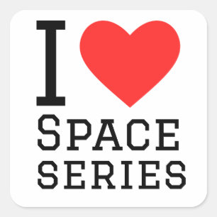 I love space series square sticker