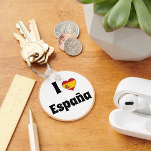 I love Spain & Heart - country, travel /sports Key Ring