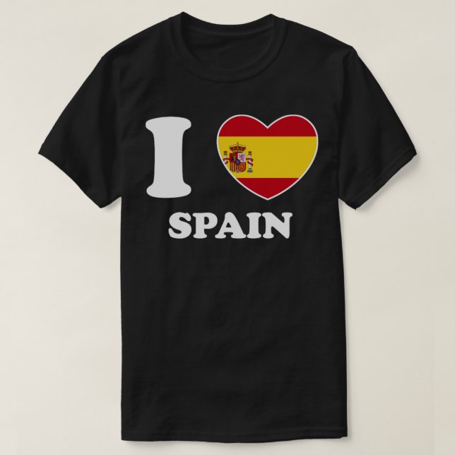 I Love Spain Heart Flag Women Men Kids Souvenir  T-Shirt (Design Front)