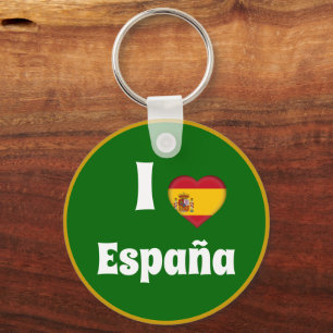 I love Spain & Spanish Heart - travel / sports Key Ring
