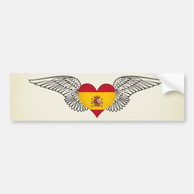 I Love Spain -wings Bumper Sticker (Front)