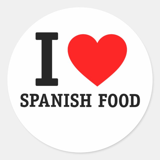 I Love Spanish Food Classic Round Sticker (Front)