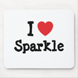 I love Sparkle heart T-Shirt Mouse Mat