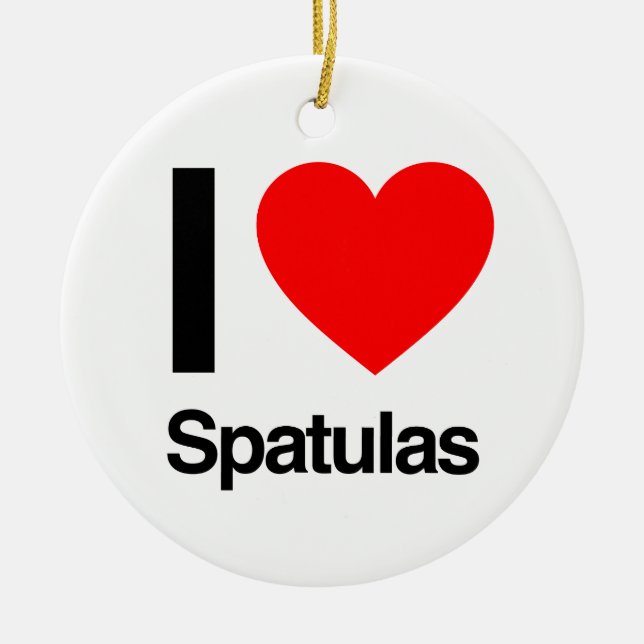 i love spatulas ceramic tree decoration (Front)
