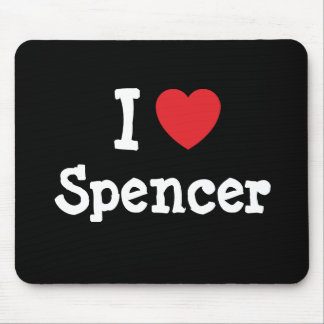 I love Spencer heart custom personalised Mouse Mat