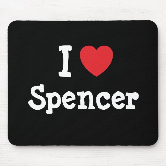 I love Spencer heart custom personalised Mouse Mat (Front)