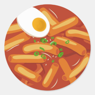 I love Spicy Tteokbokki Classic Round Sticker