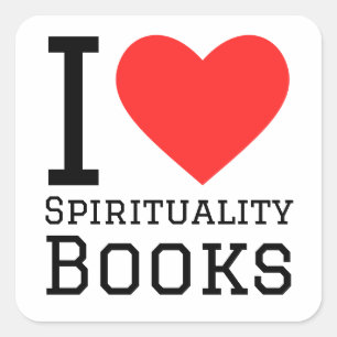 I love spirituality book square sticker
