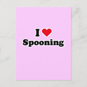 I love spooning postcard