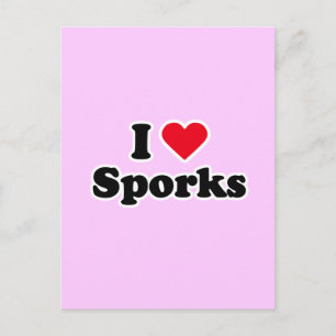 I love sporks postcard