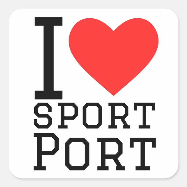 I love sport port square sticker (Front)